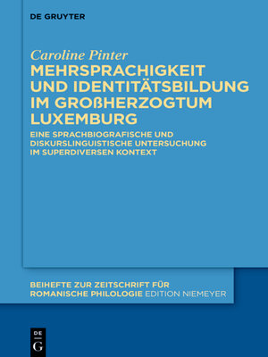cover image of Mehrsprachigkeit und Identitätsbildung im Großherzogtum Luxemburg